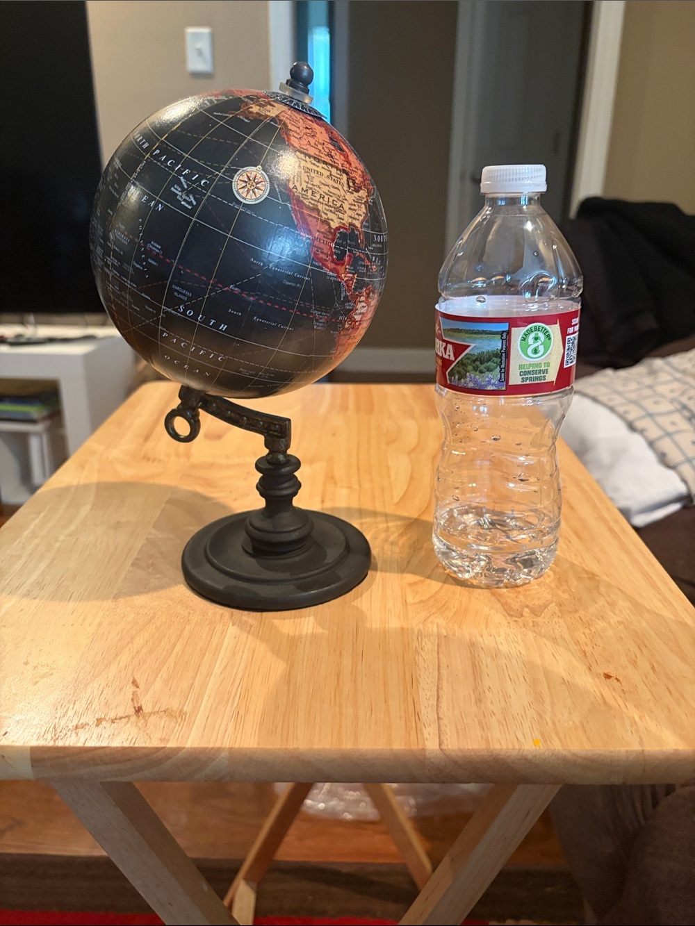 Decorative Black & Copper Desktop Globe - Classic Home Dining Accent